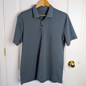 Lululemon Men’s ShowZero Slim-Fit Polo Shirt Blue Grey Size M #180